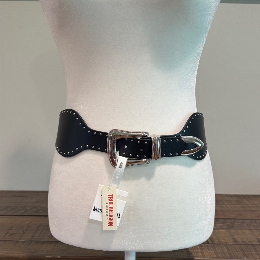 True Religion Black Belt with Silver Accents
